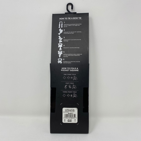 JF J. Ferrar Bow Tie & Pocket Square Combo - Picture 3 of 4